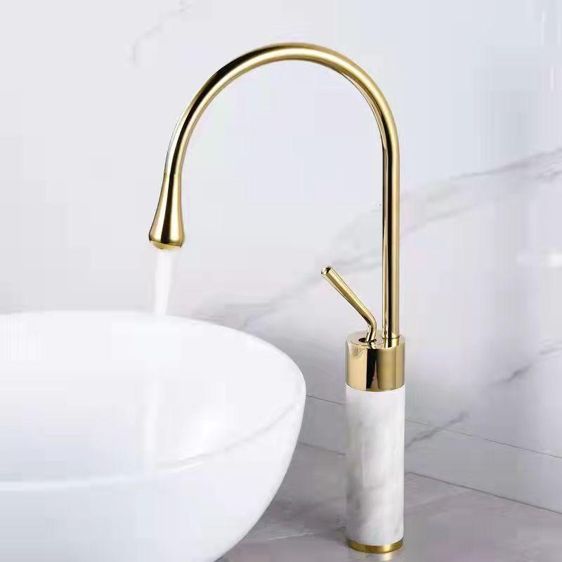 Basin Faucet Single Lever 360 Rotation Spout Moder Brass Mixer Tap For Kitchen Or Bathroom Basin Water Sink Mixer gold brush