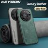 KEYSION Luxury Retro Leather Case for Huawei Mate 60 Pro + 50 Pro Soft Silicone+PC Shockproof Phone Back Cover for HONOR X9A 5G