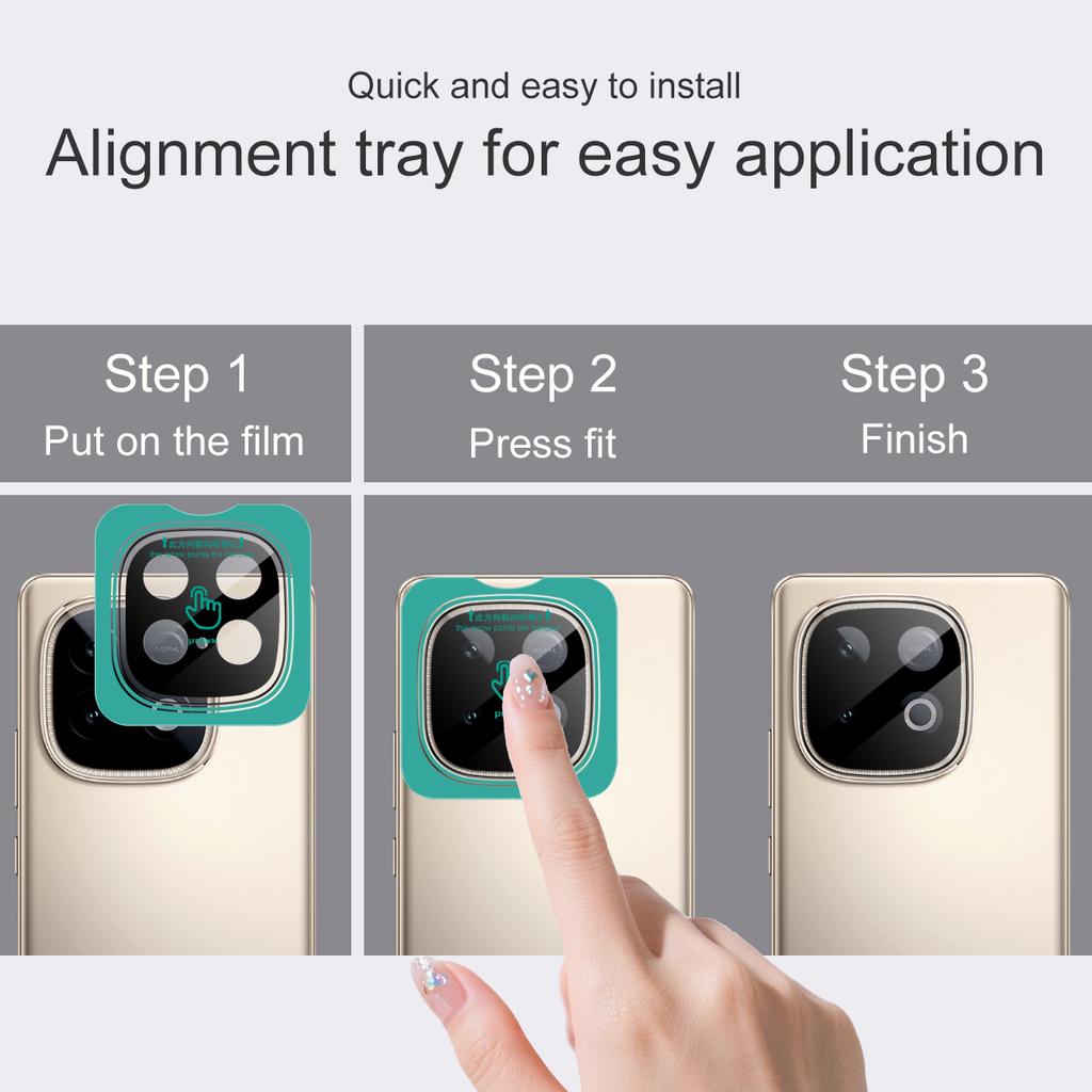 IMAK For vivo iQOO Z10 Turbo Pro 5G/Z10 Turbo 5G Tempered Glass Camera Lens Protector with Self Positioning Frame (Black Version)