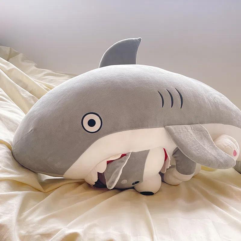 Net red shark plush toy carved doll doll pillow spoof gift for girlfriend's little surprise student birthday gift
