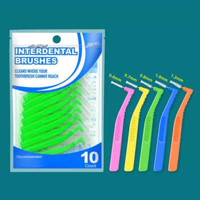 10Pcs Orthodontic Interdental Brushes Steel Wire Push-Pull Toothbrush for Oral Hygiene Food Remover Whitening Cleaner