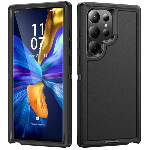 

Для Samsung S23 Ультра-жесткий защитный чехол для телефона, Бронированный чехол для Samsung Galaxy S23 Ultra S 23 Plus, матовый чехол с защитой от царапин for Galaxy S23 Ultra чёрный