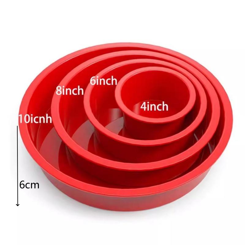 Runde Silikon-Kuchenform 4/6/8/10 Zoll Antihaft-Kuchenbackform Tablett Käsekuchenform Backform Perfekt für Geburtstags-Weihnachtsfeier
