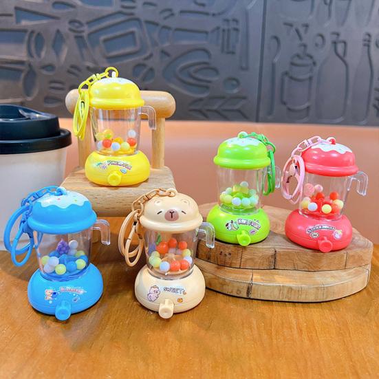 Keychain Pendant Portable Juicer Shape Key Chain with Movable Parts Colorful Beads Lightweight Buckle Design Keyring Keys Backpacks Decompression Toy
