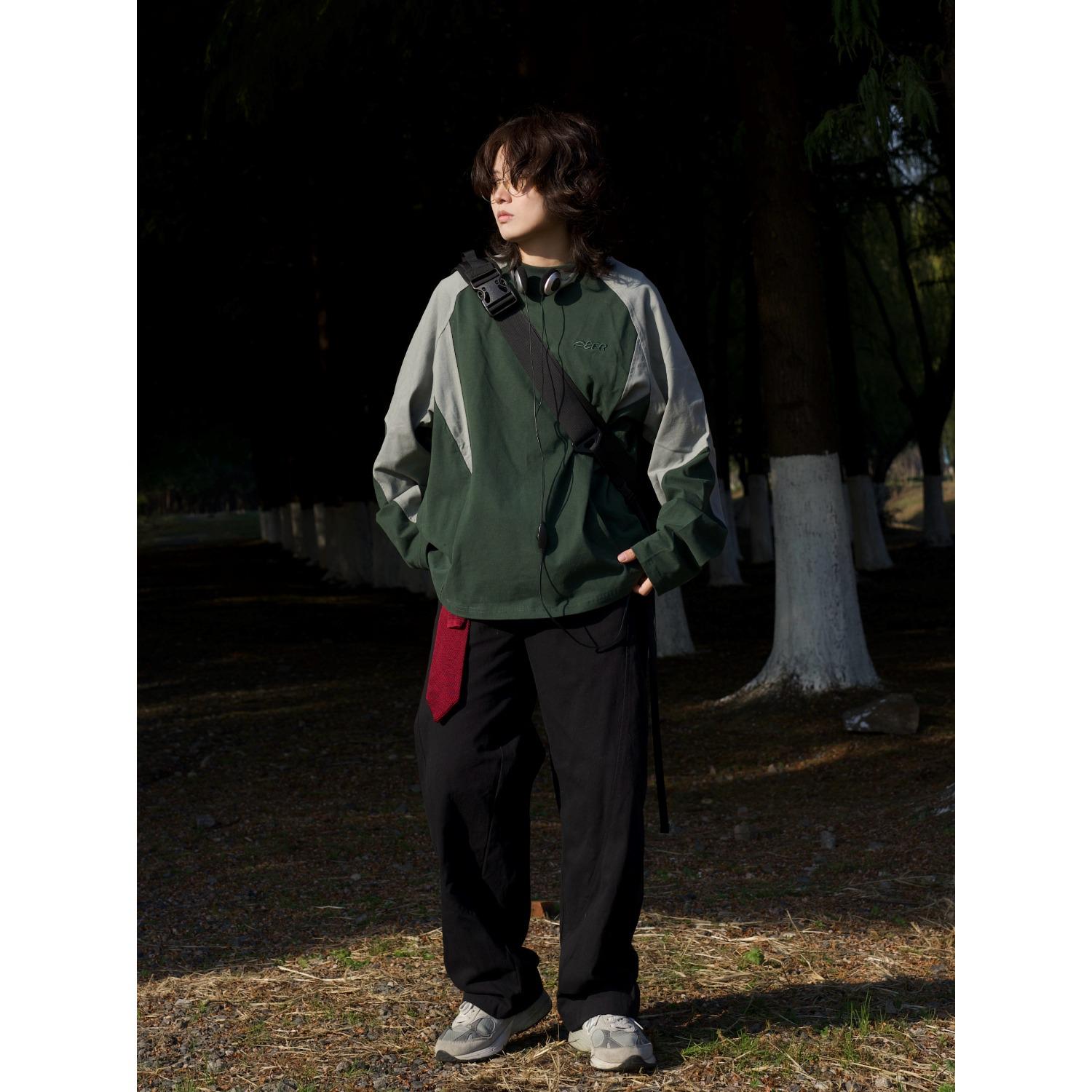 

Unisex Retro Japanese Color Block Hoodie - Mountain Style Casual Pullover 3XL