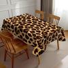 Brown Leopard Skin Print Tablecloth, Modern Cheetah Safari Texture Rectangular Washable Cover for Home Dining