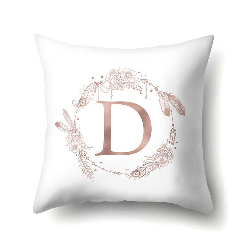 Polyester Pillow Case Home Ins Style Decorative Print Pillow Case 26 English Letter Cushion Cover