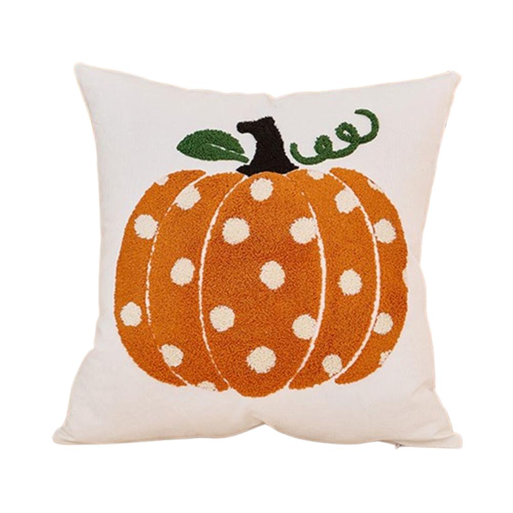 

1PC LOZUJOJU Halloween Pillowcase Pumpkin Leaf Pattern Three-dimensional Embroidery Cushion Cover for Sofa Living Room Bedroom Home Decor W45cm x L45cm