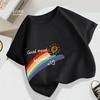 Jungen Mädchen T-Shirt Sommer Baumwolle Kurzarm T-Shirt Trendiges Regenbogen Design Kinder T-Shirt Mode Kinder Kleinkind Oberteile Zurück zur Schule