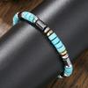 Retro Imitation Natural Blue Stone Bead Bracelet Fashion Men Summer Jewelry Trend Bohemian Accessories