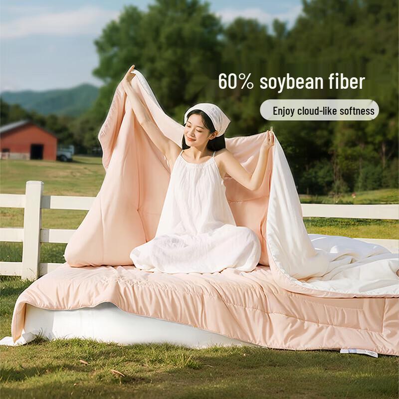 FUANNA 60% Soy Fiber Washable All-Season Quilt
