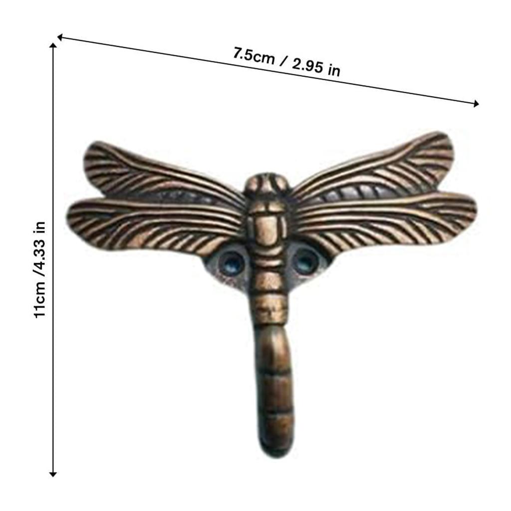 6 Pack Dragonfly Decorative Wall Hooks Decorative Mounted Hanger Vintage Coat Hooks for Coat Towel Robe Clothes Hats Bags Keys