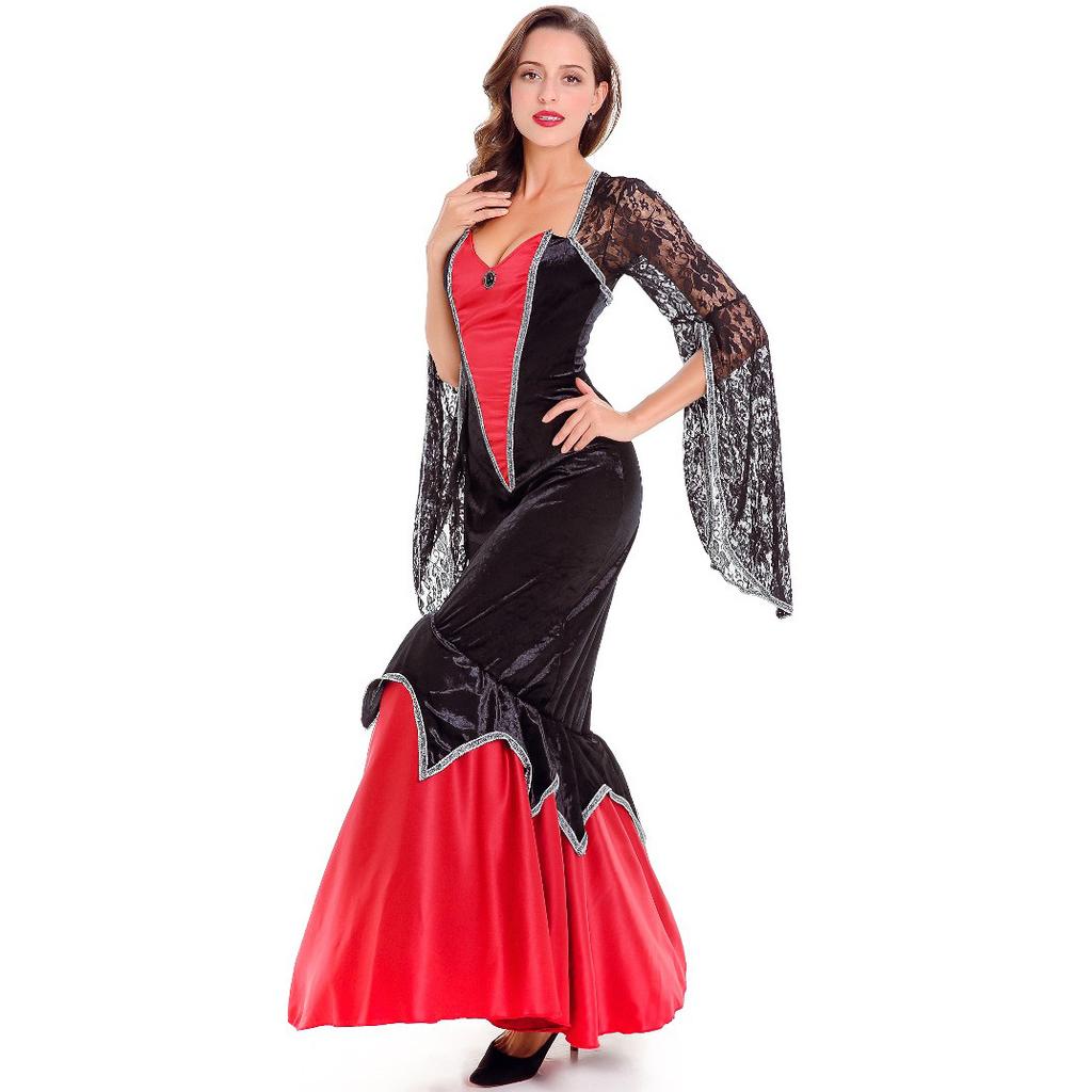 Halloween vampire dance queen costume witch uniform cospay court dress queen costume
