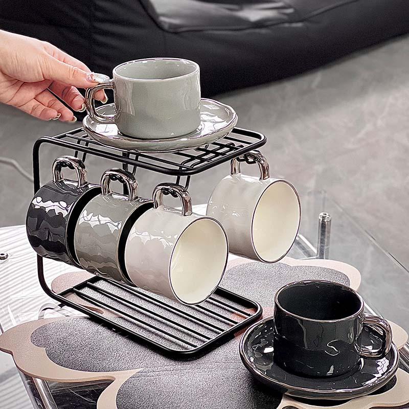 Nordic Style Luxury Ceramic Coffee Cup Set (6 Pieces) - Elegant Housewarming Gift