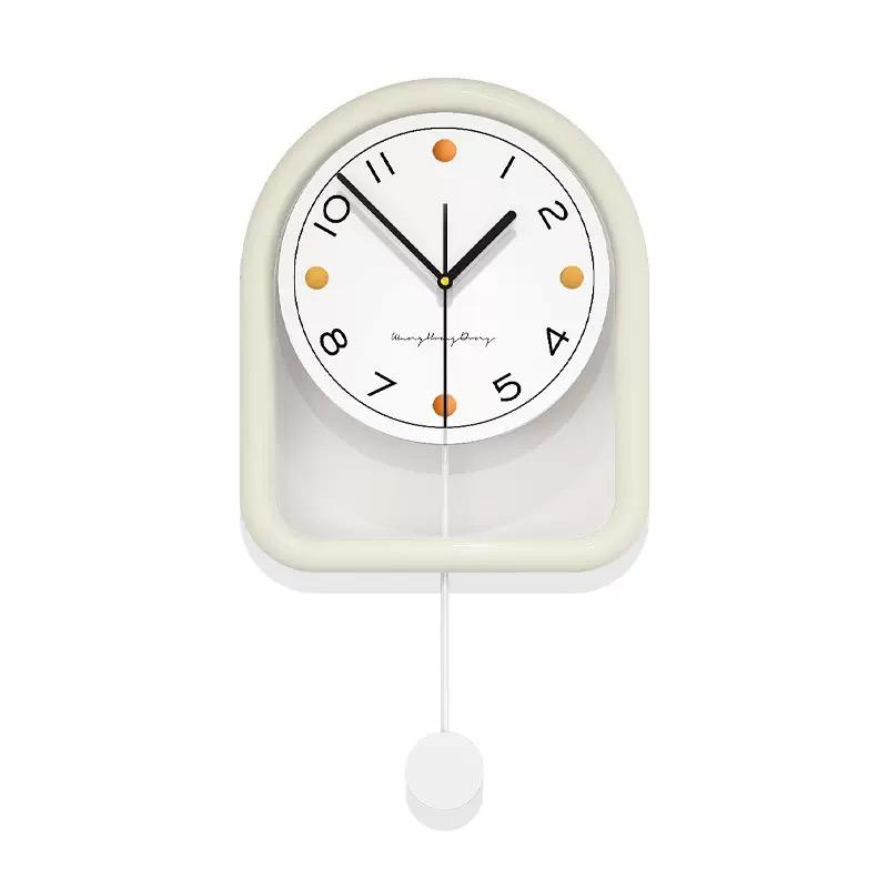 Wall clock living room no punching clock high-end feeling wall hanging home dining room background style simple clock