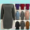 Womens Winter Long Pullover Sweatshirts Featuring Cozy High Neck Design And Split Hem