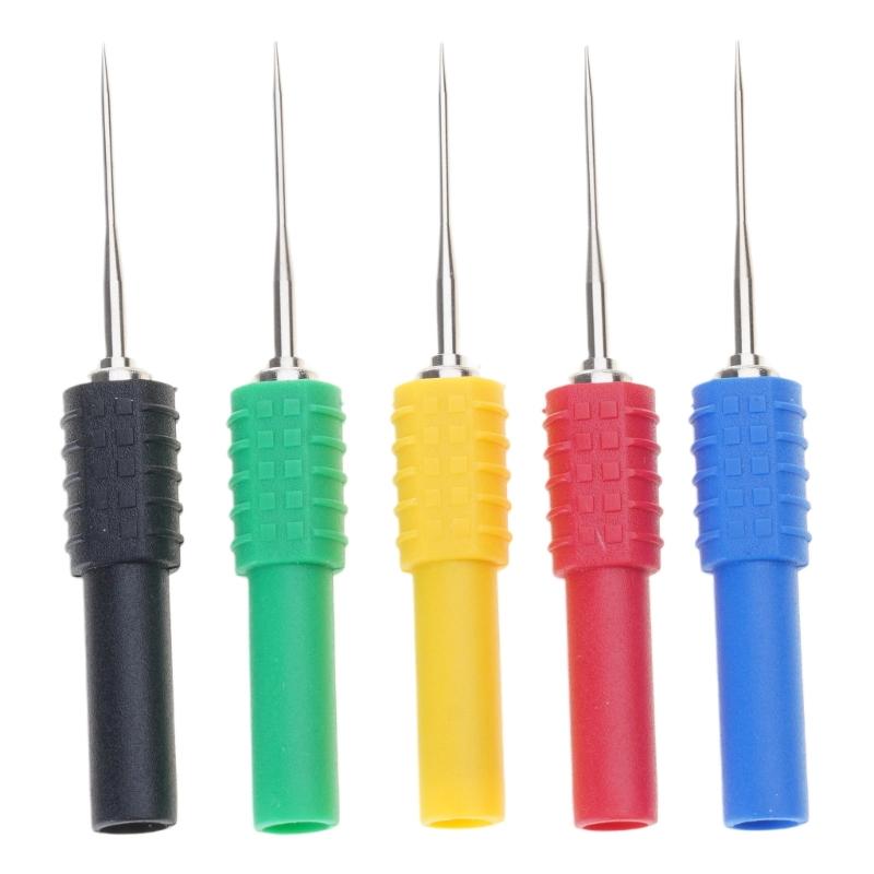 5pcs Test Back Probe Pin,Not-Destructive Pin Test Probes Pin Insulation Piercing Needle Multimeter Test Probe