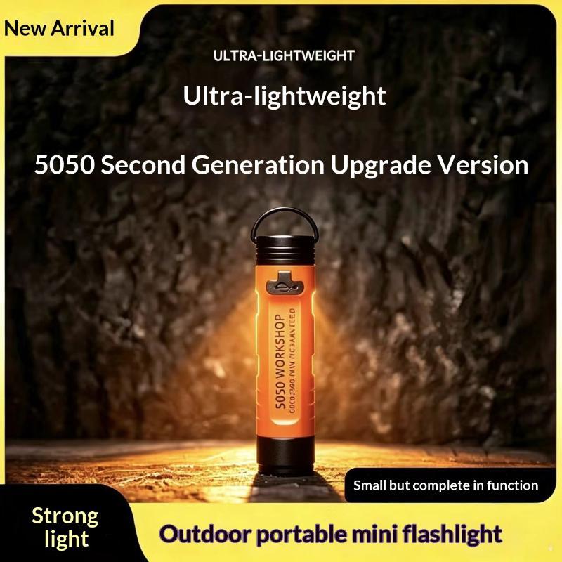 5050 Rechargeable LED Clip-On Hat Light Pocket Flashlight Mini Keychain Torch for Backpacking Hiking Power Outage
