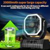 LED Light Camping Fan Movable Wireless Air Circulators Outdoor Ventilador with Hook