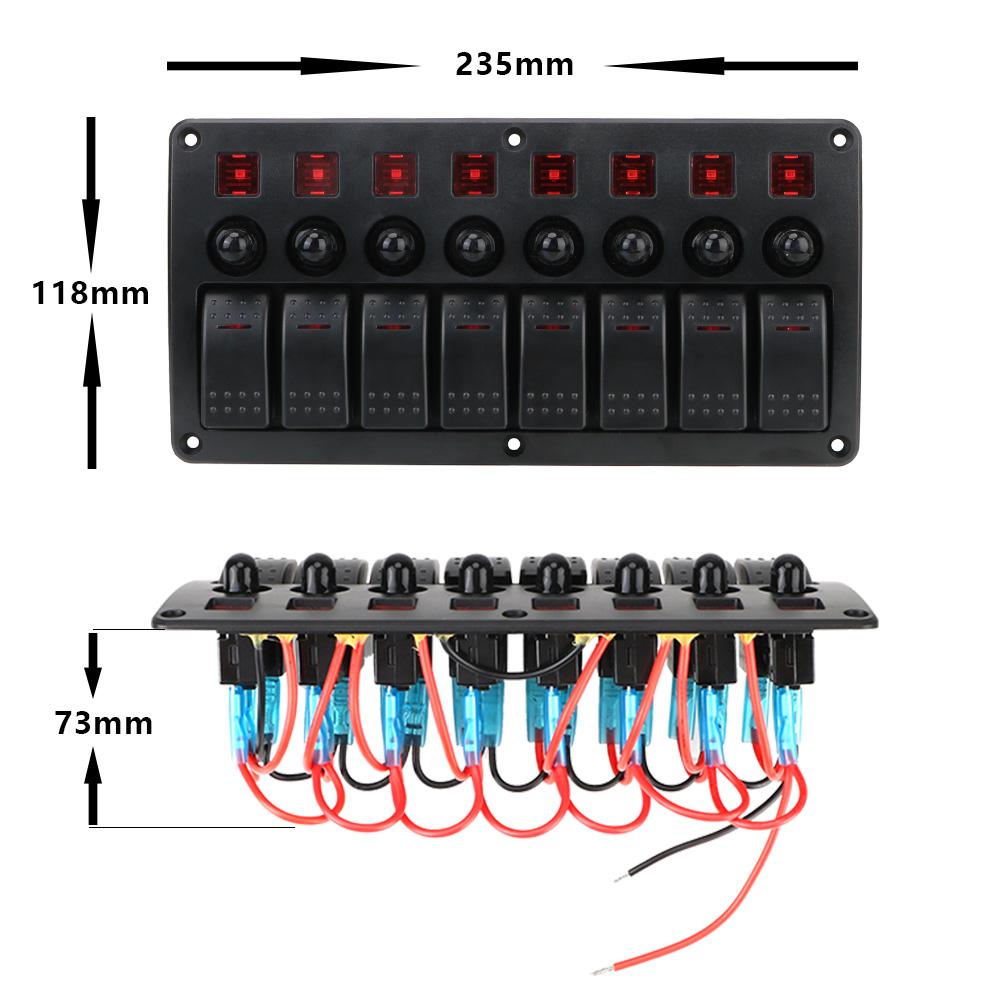 24V 12V Switch Panel 8 Buttons Car Lights Toggle Breaker Fuse Case Indicator Caravan Accessories For Boat Truck Trailer Marine Switches4