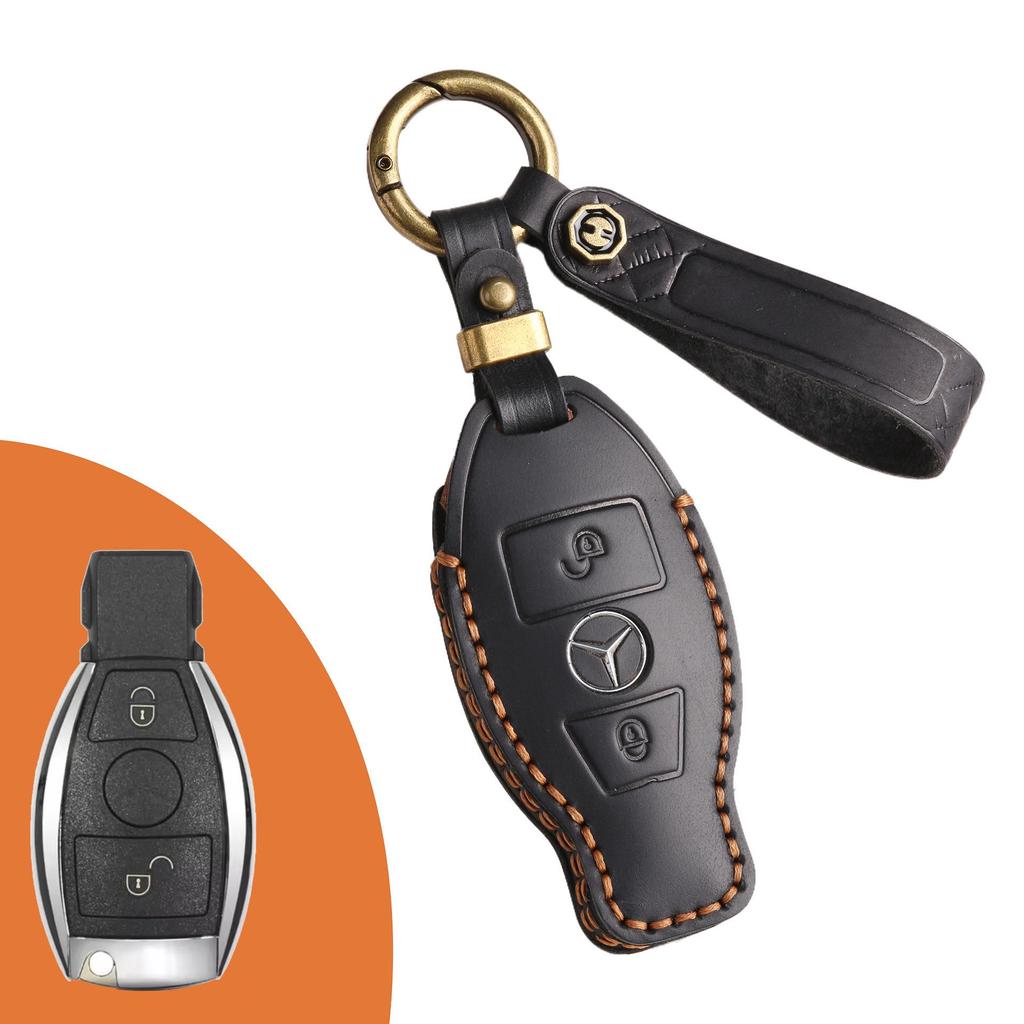 Mercedes-Benz GLK, Clase E, Clase C, R350, GL, GLC Funda de Cuero para Llave