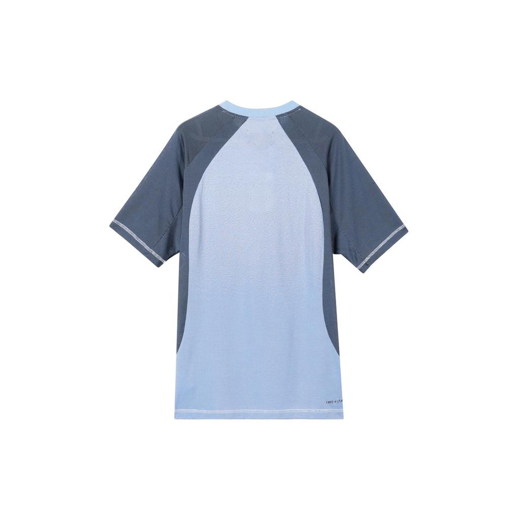 Jordan T Shirts Men's Light Sapphire Blue Crew Neck Moderate Straight Fit DZ0576-425