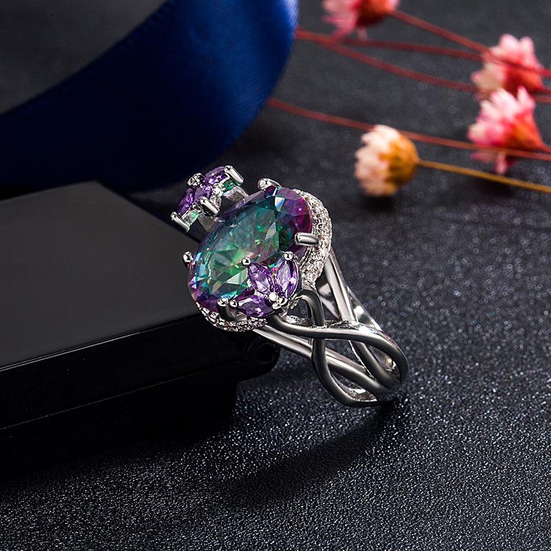 Lindon Classic Copper Alloy Zircon Ring Ladies Jewelry Wedding Promise Party Gift