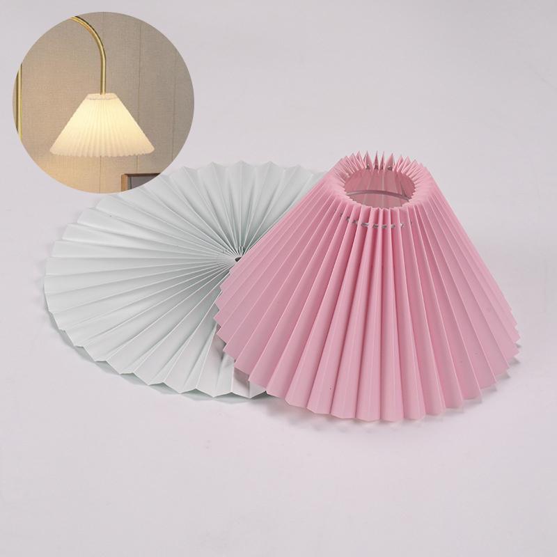 Minimalist Pleated Lampshade Modern Style Table Lamp Cover Washable Light Cover For Pendant Floor Lamp Retro Chandelier Cover