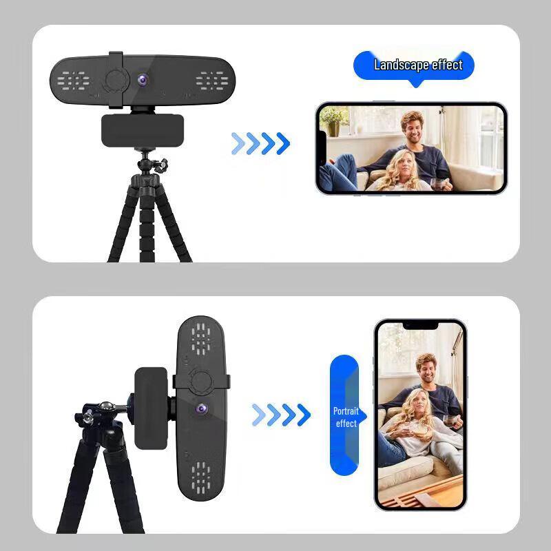 Three-in-One 2K Video Conferencing Camera with Dual Microphones