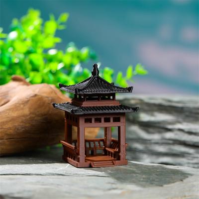Mini Pagodenstatue Miniatur Pagode Bonsai Pavillon Mikrolandschaft Sechseckiger Pavillon Figur Kleine Pavillon Ornament