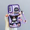KEYSION Shockproof Case for VIVO Y20 2021 Y20sG Y20i with Lanyard Soft Silicone Cute 3D Cartoon Doll Phone Cover for Y12A Y12S Y11S