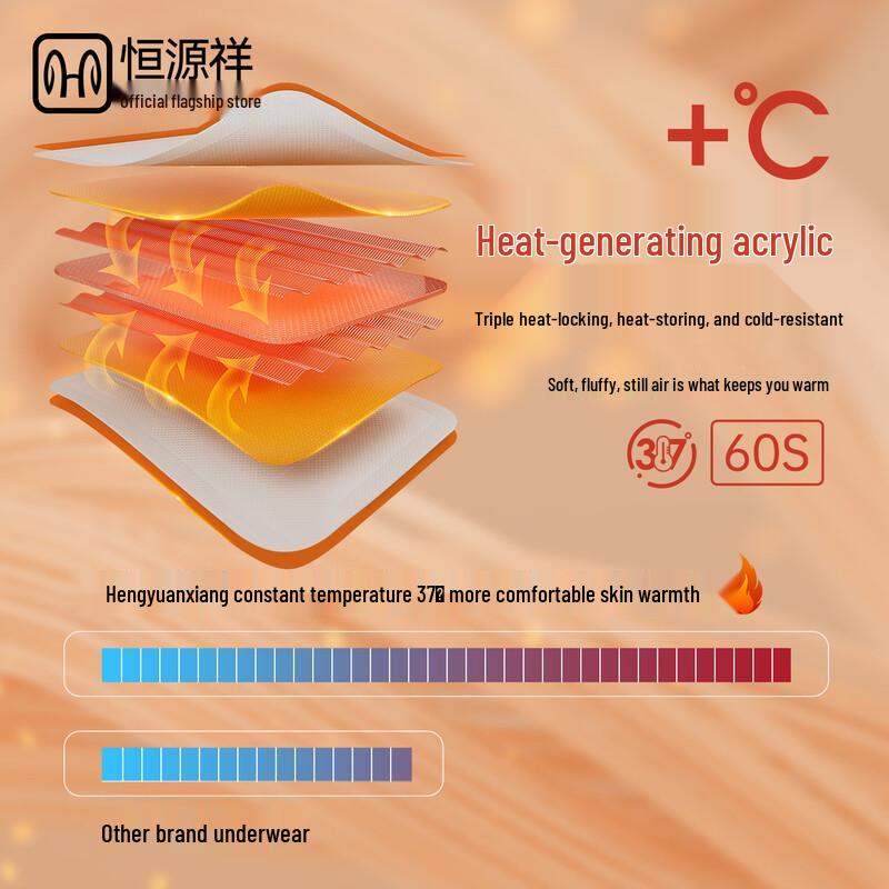 Hengyuanxiang Men's Thickened Fleece Thermal Underwear Pants