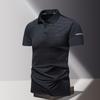 Summer Men's POLO Shirt Fashionable Ice Silk Quick Drying Short Sleeved T-shirt Solid Color Loose Casual Sports Lapel Top