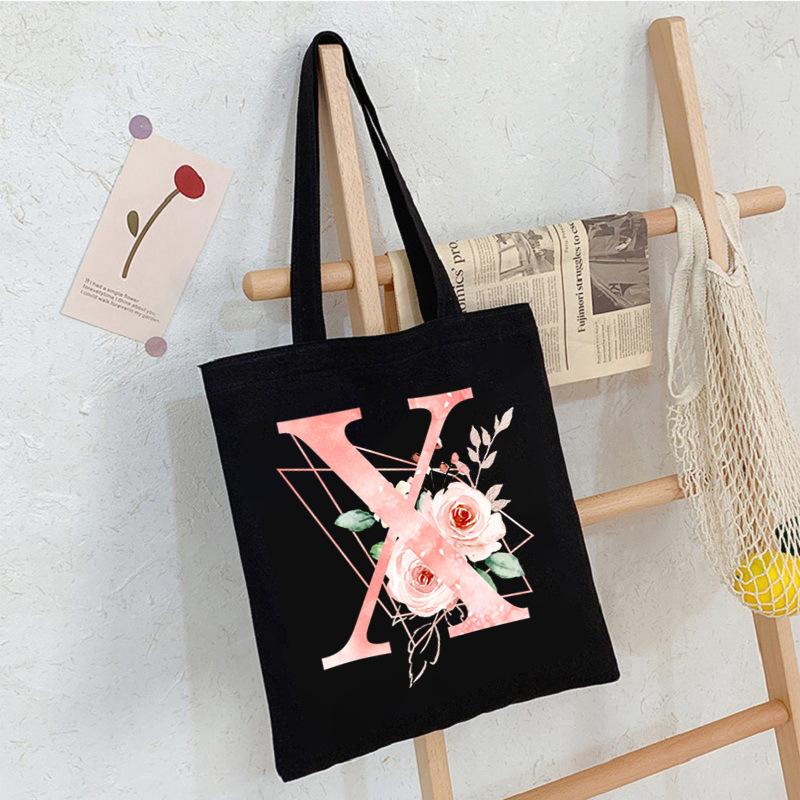 Alphabet Letter A-Z Printed Shoulder Bag Female Casual Student Crossbody Bag Large Capacity