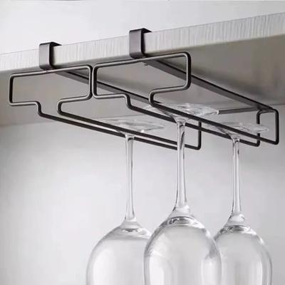 No Drilling Metal Wine Glass Holder - Stemware Rack for Under Cabinet Storage Kitchen Organization Kitchen/Bar Storage Supplies