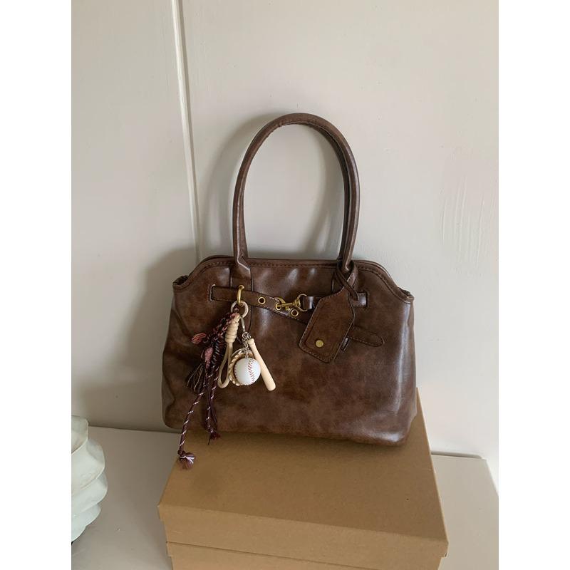 Retro lazy briefcase bag women's large-capacity texture versatile simple niche design portable shoulder tote bag