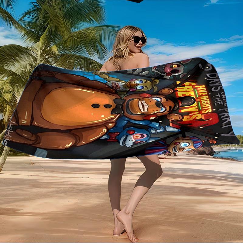 Fnaf Horror Zirkus Strandtuch Mikrofaser Strandtuch, Leicht und Schnelltrocknend, für Sommerreisen, Schwimmbad Fan Geburtstagsgeschenk