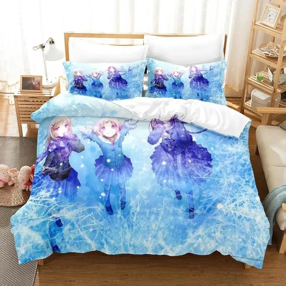 Neues Bungaku Shoujo Bettwäscheset Einzelbett Twin Full Queen King Size Bettset Erwachsene Kind Schlafzimmer Bettbezugsets Kawaii Bettlaken-Set