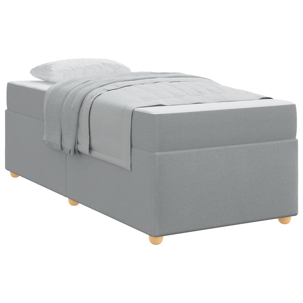Bed Frame with Mattress Light Grey 80 x 200 cm Fabric