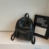 Schoolbag Soft Leather Retro Backpack Women's Large Capacity PU School Bag Women's College Student Casual Simple Women's Travel Computer Backpack
