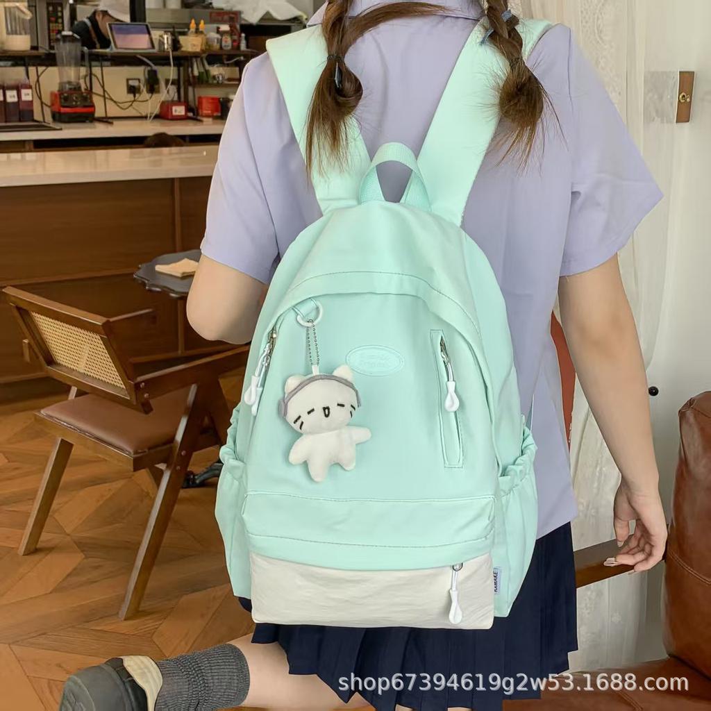 Schoolbag New Niche Simple Schoolbag College Student College Style Backpack for Women's Small Fresh Class Backpack