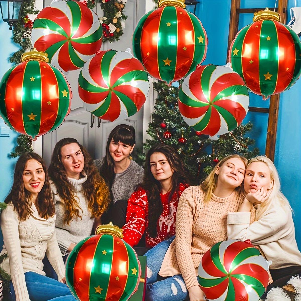 

Набор из 2/4/10 больших рождественских воздушных шаров из алюминиевой фольги, подходит для рождественских вечеринок, дней рождения, Нового года, украшения комнат и гостиных 10pcs