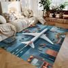 Tappeto Gioco per Bambini Scena di Arrivo Aereo Tappeto 3D Tappeto Pista di Atterraggio Aeroporto Interattivo per Soggiorno Camera da Letto Bambini Asilo