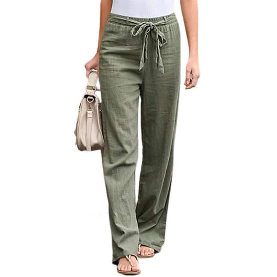 

Жіночі вільні штани Повсякденні Пояс Широка штанина Вільні штани Для щоденного носіння 2XL зелений