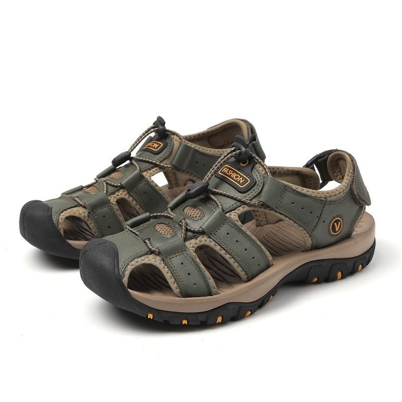

Men s Sandals, Durable Non Slip Outdoor Hiking Trekking Sandals, Comfy Beach Shoes, Spring And Summer 49 зелений