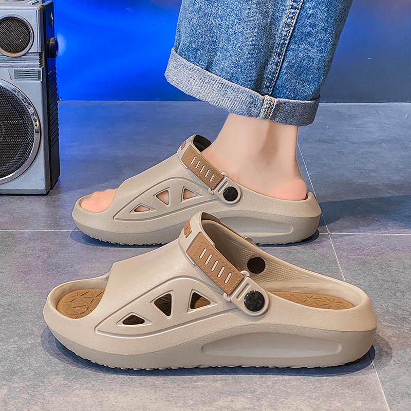 Fashion Men's Sandals Lightweight Breathable Beach Shoes Soft Bottom Driving Slippers Trendy Flat Slippers for Outdoor Wear