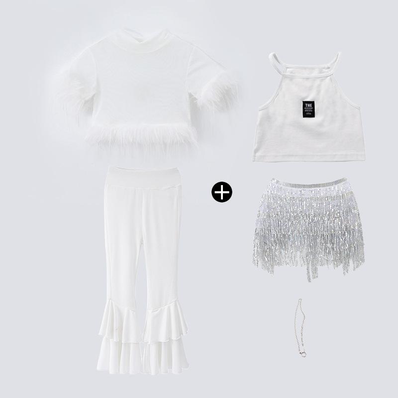 Jazz dance costume girls June 1 children's stage costume catwalk kpop girl group sequins sweet cool dance costume summer
