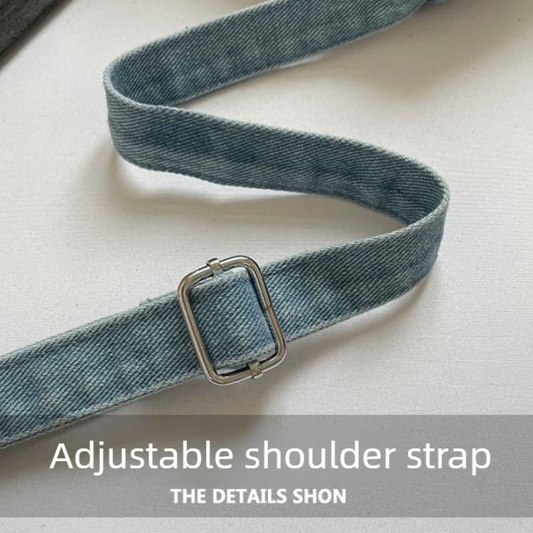 Borsa a tracolla in denim con ricamo di margherite Borsa a spalla da donna