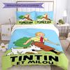 Set Biancheria da Letto Le Avventure di Tintin 3 Pezzi Copripiumino Chiusura Include 1 Copripiumino e 2 Federe, Morbido e Confortevole per Tutte le Stagioni.