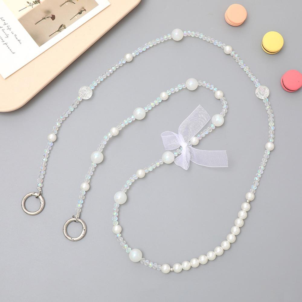 Fashion Tiger Eye Stone Acrylic Beaded Phone Lanyard Stylish Luxury Phone Case Chain Phone Hanging Rope Phone Accessories -